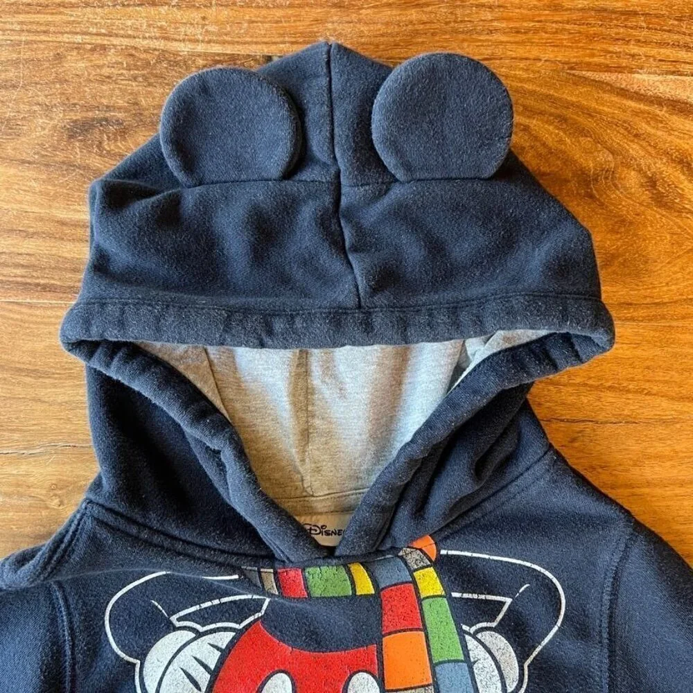 Baby Gap X Disney Mickey Mouse Pullover Hoodie Sweatshirt With Ears